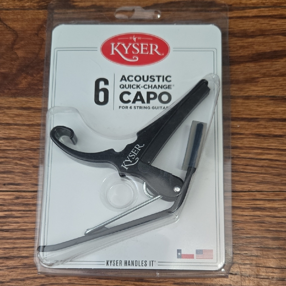 Kyser Black Acoustic Quick Change 6 String Guitar Capo NEW